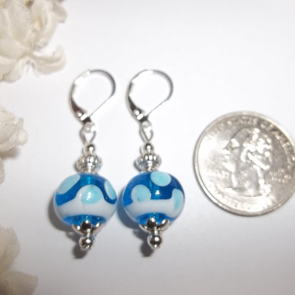 Blue Earring, Earrings, Blue Jewelry, Blue Dangle Earring, Earring, Earring 7667 - Picture 2 of 8